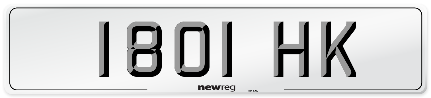 1801 HK Number Plate from New Reg